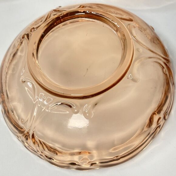 Vtg Depression Glass Pink 5 1/2" Dessert Sorbet Bowls Set of 6 Rosaline - Picture 3 of 8